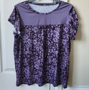 Women's Floral Flutter-Sleeve Top